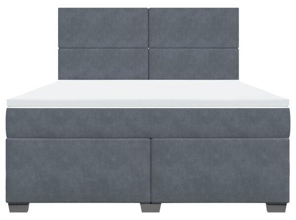 Box spring postel s matrací tmavě šedá 180x200 cm samet 3290973