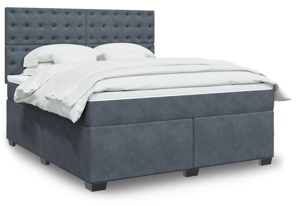 Box spring postel s matrací tmavě šedá 180x200 cm samet 3290991