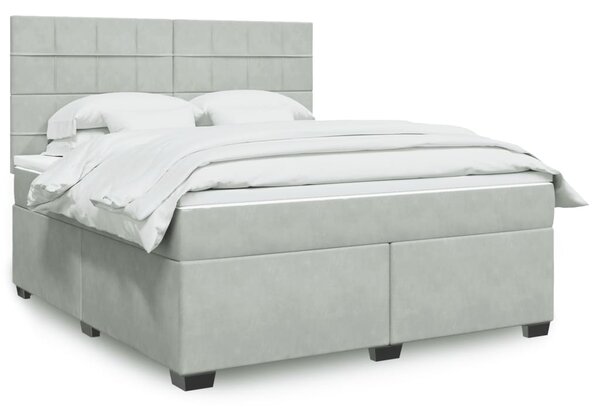 Box spring postel s matrací světle šedá 180x200 cm samet 3290978