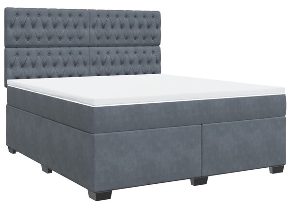 Box spring postel s matrací tmavě šedá 180x200 cm samet 3290985