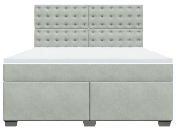 Box spring postel s matrací světle šedá 180x200 cm samet 3290990