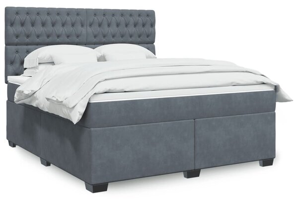 Box spring postel s matrací tmavě šedá 180x200 cm samet 3290985