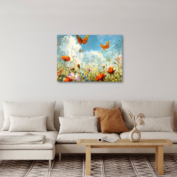 Obraz - Motýli na letní louce (70x50 cm)