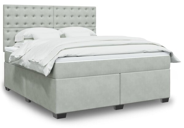 Box spring postel s matrací světle šedá 180x200 cm samet 3290990