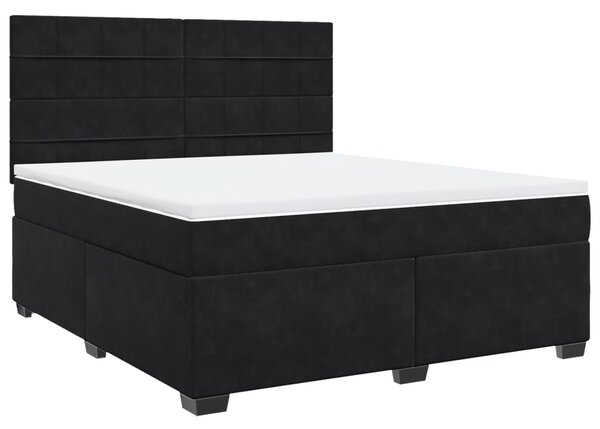 Box spring postel s matrací černá 180x200 cm samet 3290980