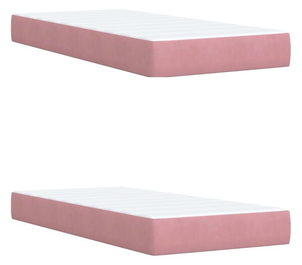 Box spring postel s matrací růžová 200x200 cm samet 3291001