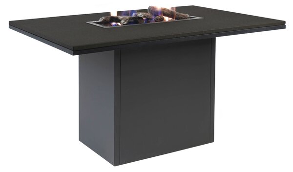 Stůl s plynovým ohništěm COSI- typ Cosiloft 120 vysoký jídelní stůl černý rám / černá deska