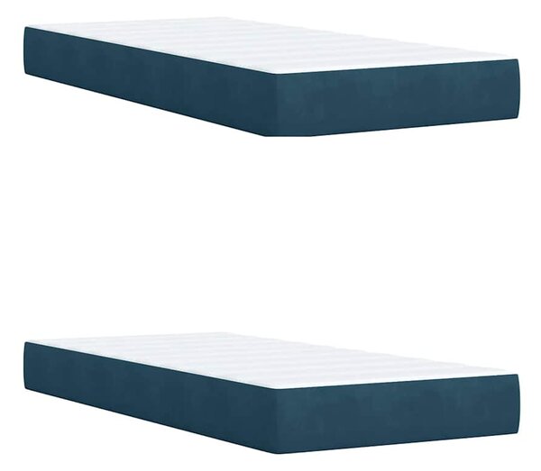 Box spring postel s matrací modrá 200 x 200 cm samet 3291018