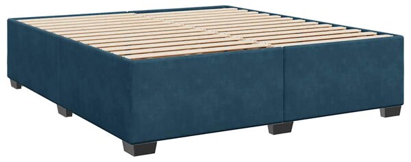 Box spring postel s matrací modrá 200 x 200 cm samet 3291018