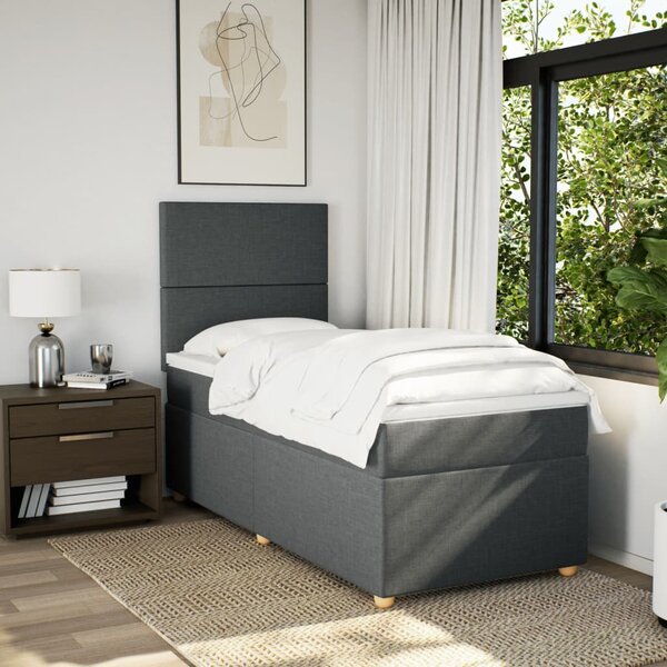 Box spring postel s matrací tmavě šedá 80 x 200 cm textil 3291101