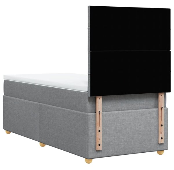 Box spring postel s matrací světle šedá 80 x 200 cm textil 3291107