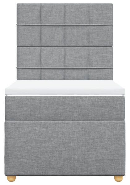 Box spring postel s matrací světle šedá 80 x 200 cm textil 3291107
