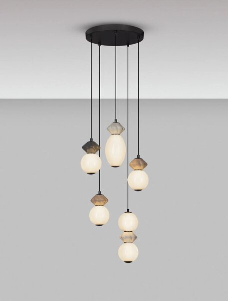 Designový lustr Pallina 5 – Šedá