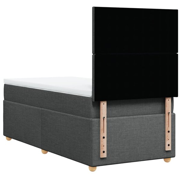 Box spring postel s matrací tmavě šedá 80 x 200 cm textil 3291101