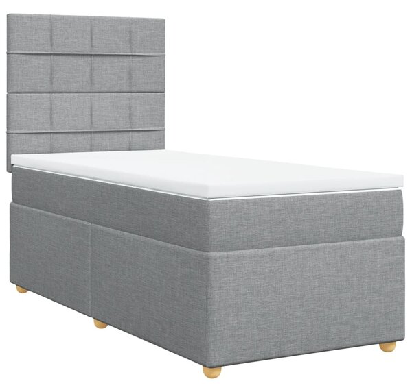 Box spring postel s matrací světle šedá 80 x 200 cm textil 3291107