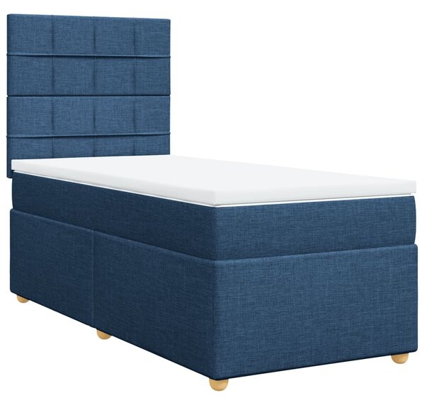 Box spring postel s matrací modrá 80x200 cm textil 3291113