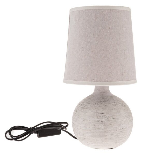 Světle šedá keramická stolní lampa s textilním stínidlem (výška 29 cm) Bianca – Dakls