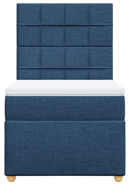 Box spring postel s matrací modrá 80x200 cm textil 3291113