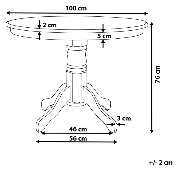 Jídelní stůl AKRON Bílá 100 cm 100 cm