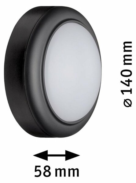 PAULMANN Venkovní nástěnné svítidlo IP44 8W 230V antracit teplá bílá 941.19 P 94119