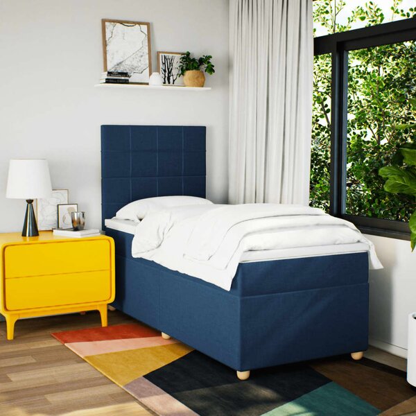 Box spring postel s matrací modrá 80x200 cm textil 3291113