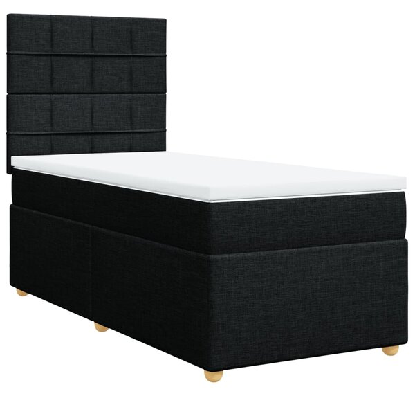 Box spring postel s matrací černá 80 x 200 cm textil 3291109