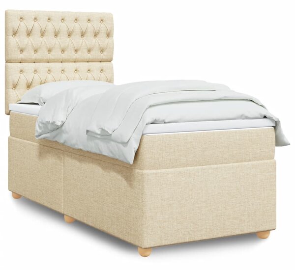 Box spring postel s matrací krémová 80 x 200 cm textil 3291119