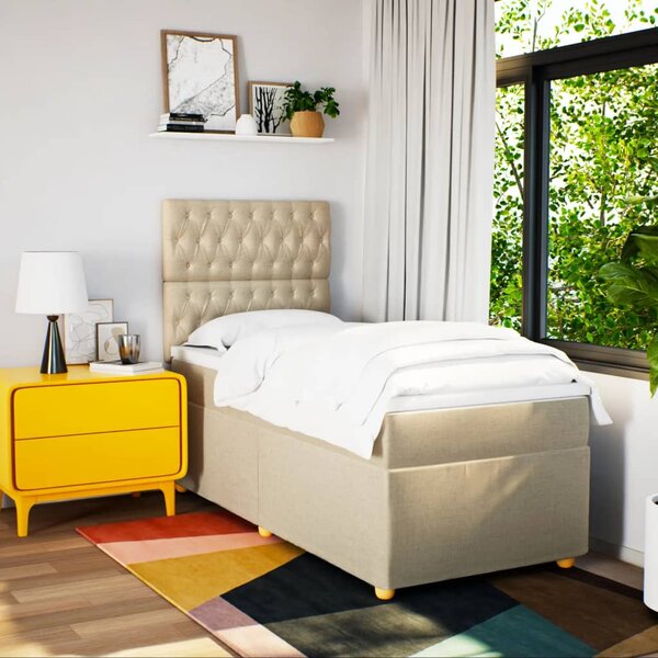 Box spring postel s matrací krémová 80 x 200 cm textil 3291119