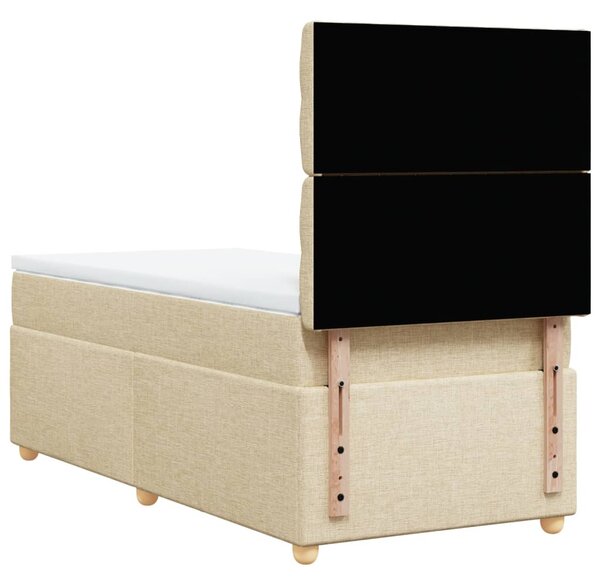 Box spring postel s matrací krémová 80 x 200 cm textil 3291119