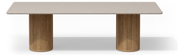 Tribu Jídelní stůl Otto, Tribu, obdélníkový 290x110x75 cm, rám teak, deska přírodní kámen travertine