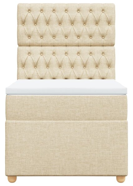 Box spring postel s matrací krémová 80 x 200 cm textil 3291119