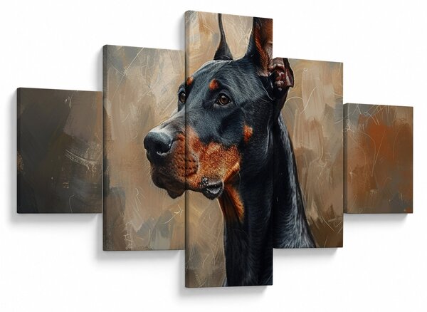 Obraz - Portrét Dobrmana (125x70 cm)