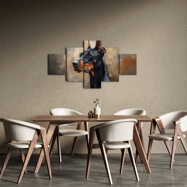 Obraz - Portrét Dobrmana (125x70 cm)