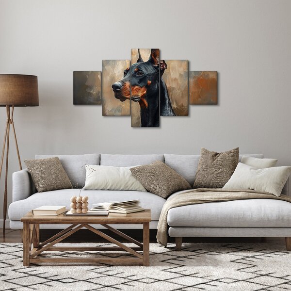 Obraz - Portrét Dobrmana (125x70 cm)