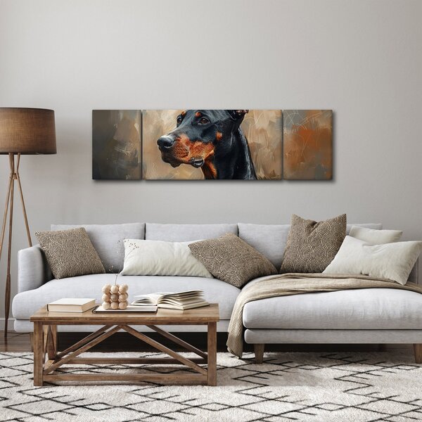 Obraz - Portrét Dobrmana (170x50 cm)