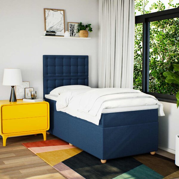 Box spring postel s matrací modrá 80x200 cm textil 3291127