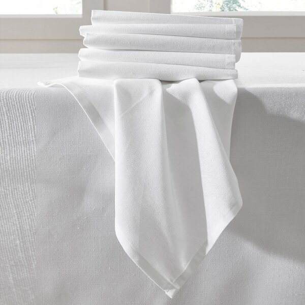 Blancheporte Sada 6 jednobarevných textilních ubrousků bílá ubrousky 6 ks 45x45cm