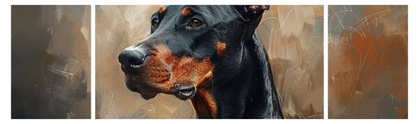 Obraz - Portrét Dobrmana (170x50 cm)