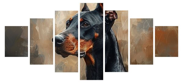 Obraz - Portrét Dobrmana (210x100 cm)