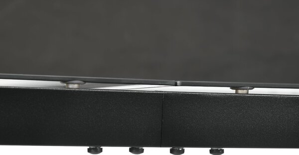 Obdélníkový zahradní stůl Outsunny pro venkovní jídelnu pro 8 osob s tvrzeným sklem a hliníkovým rámem 180 x 80 x 72 cm Černý | Aosom
