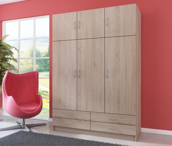 Šatní skříň do ložnice Gordo 135 cm Dub sonoma