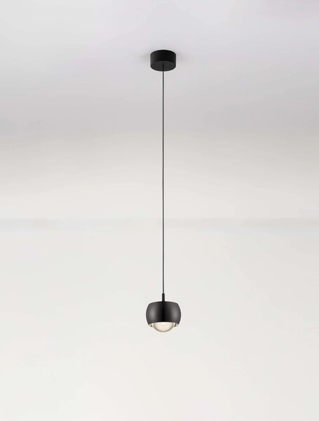 LED černý chromový designový lustr Conga – Černá