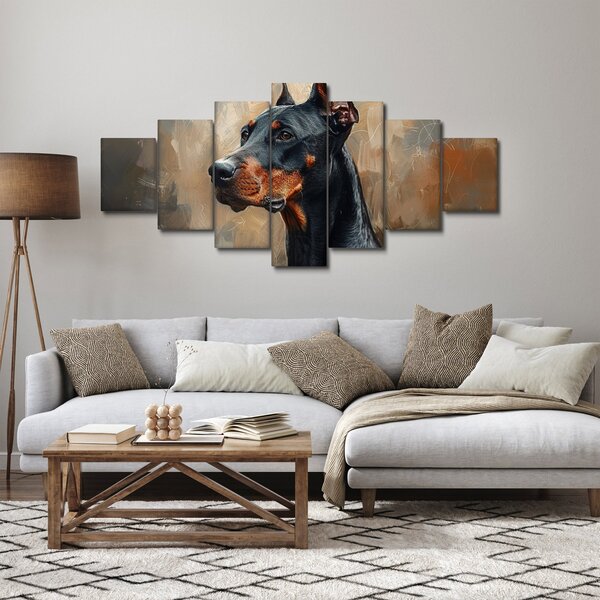 Obraz - Portrét Dobrmana (210x100 cm)