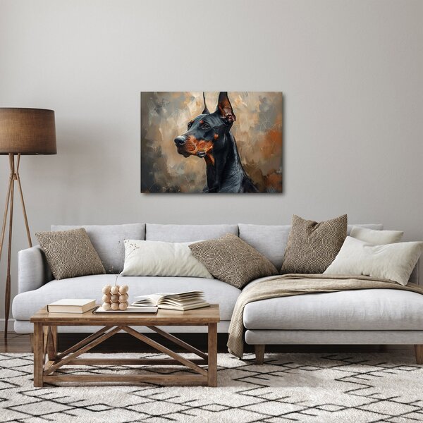 Obraz - Portrét Dobrmana (70x50 cm)