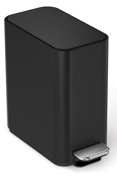 Pedálový úzký odpadkový koš Simplehuman – 5 l,,matná černá ocel