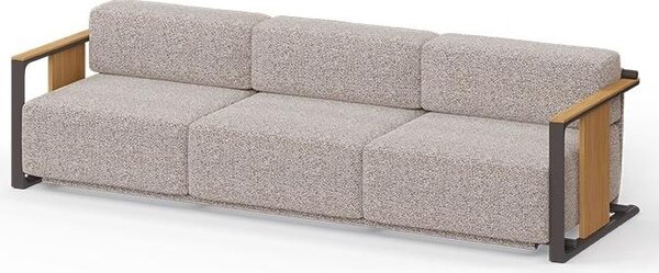 Vondom Pohovka Extra-Large Tulum, Vondom, 284x96x77 cm, rám hliník, područky natural teak, sedáky venkovní látka Group 1A a 1B barva dle vzorníku