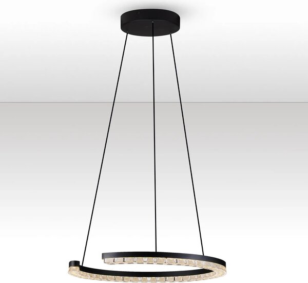 LED moderný luster Gleamy 46 Čierna – Černá