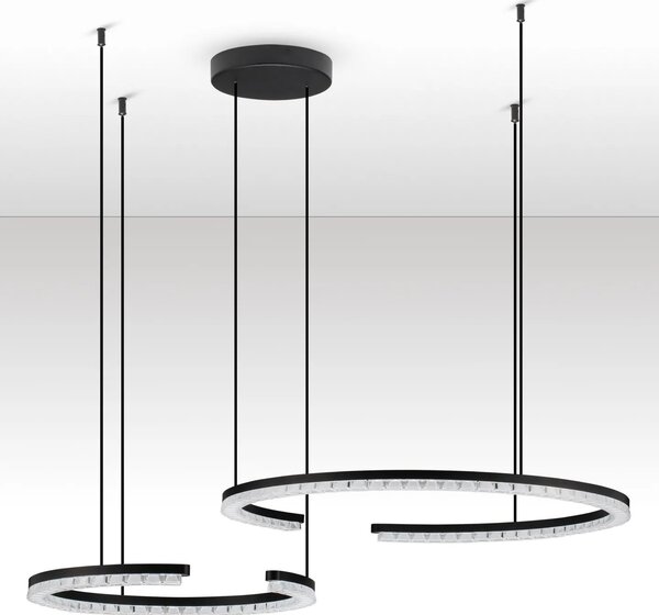 LED moderný luster Gleamy 2 Čierna – Černá