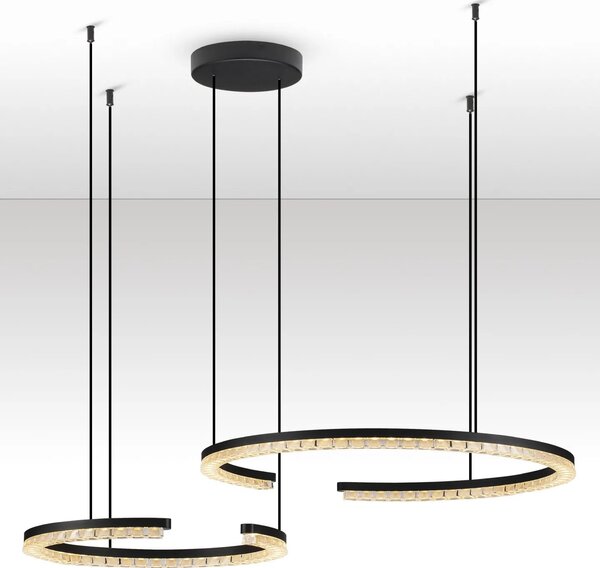 LED moderný luster Gleamy 2 Čierna – Černá