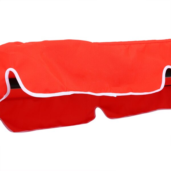 Kovový zahradní houpací křeslo Outsunny pro 3 osoby s nastavitelnou markýzou, sedadlem a opěrkami 1,72D x 1,1Š x 1,52V m Černá ocel Červený polyester